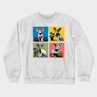 Cornish Rex Pop Art - Cute Kitties Crewneck Sweatshirt